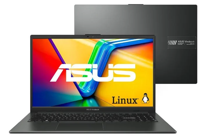 Notebook ASUS Vivobook Go 15, Ryzen 5 7520U · 8 GB · SSD 256 GB · sem Windows (Linux KeepOS)